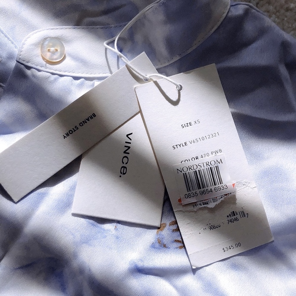 Vince Printed satin-crepe shirt